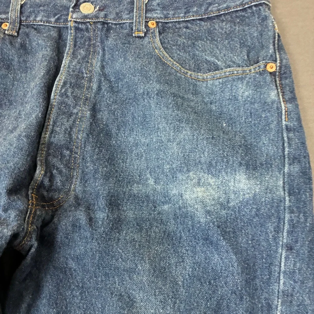 Vintage Levi's 501 Dark Wash Jeans Men's Size 38x30 (FITS 35x30) Made in USA 90s